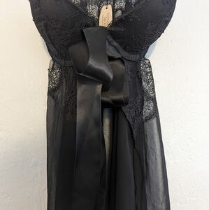 Black Sheer Lace Teddy Lingerie